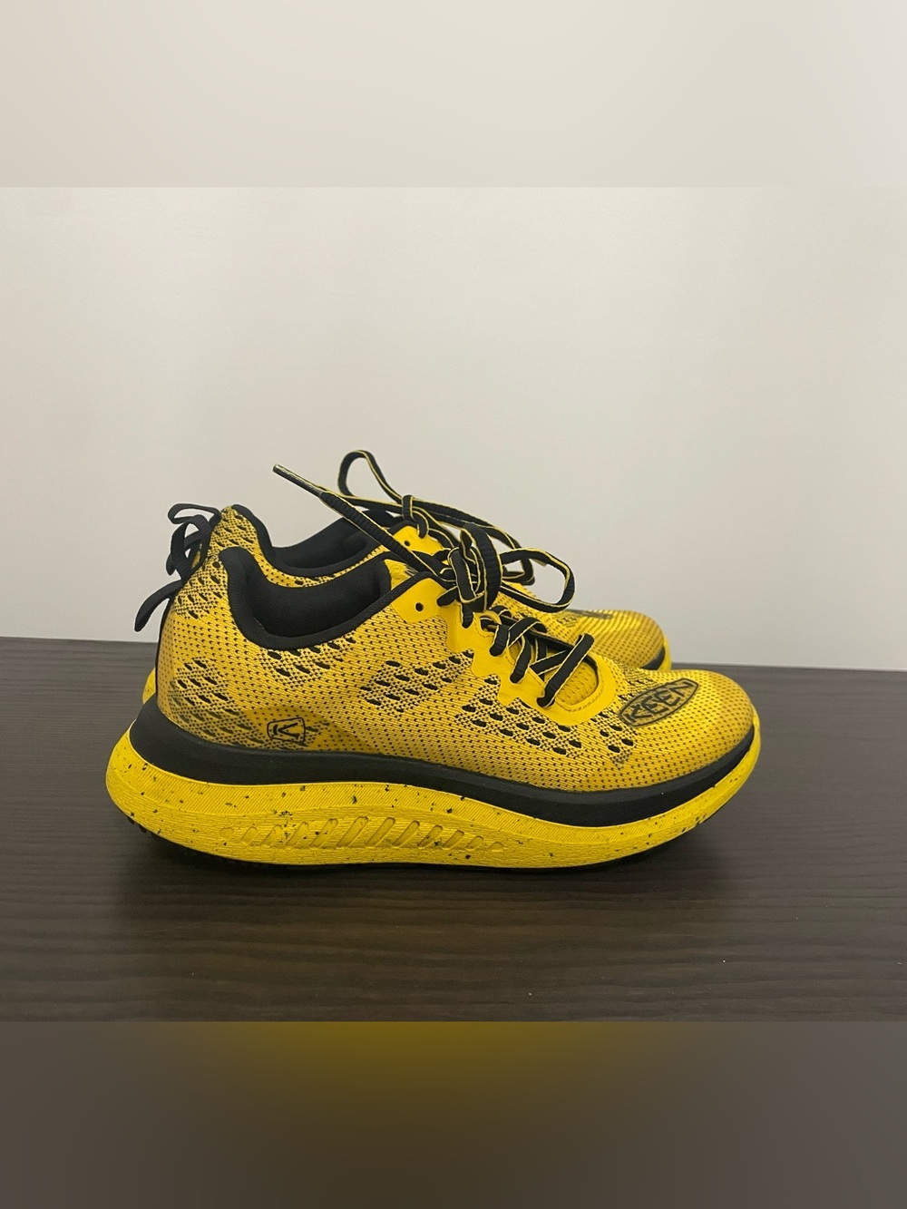 Keen Kids Yellow and Black Mesh Athletic Sneakers